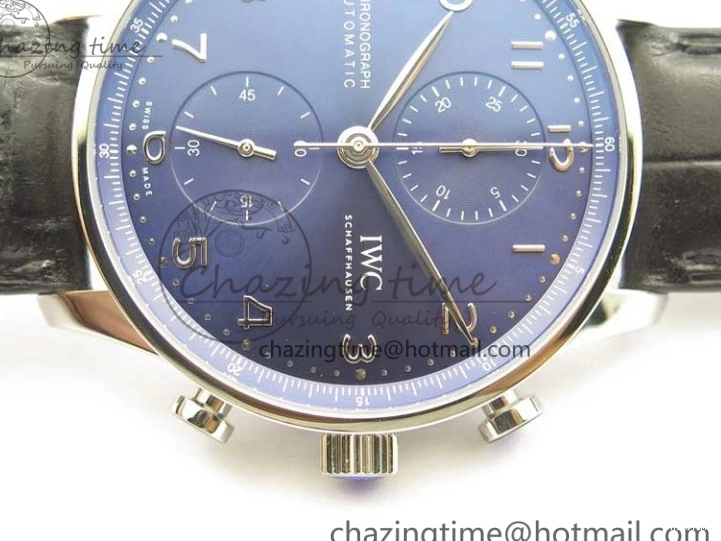 MIROTIME 0724 Timeless Portuguese Chrono IW371606 ZF 1:1 Best Edition Blue Dial on Black Leather Strap A 7099